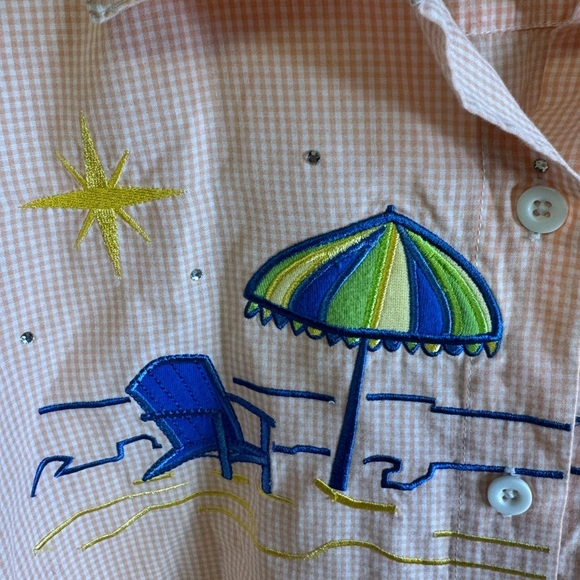 Breckenridge Peach Checkered Shirt - Picture 3 of 5